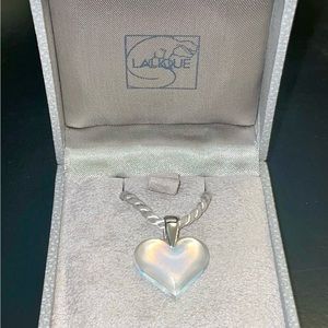LALIQUE Amoureuse Beaucoup Heart Pendant Necklace, crystal, opalescent.